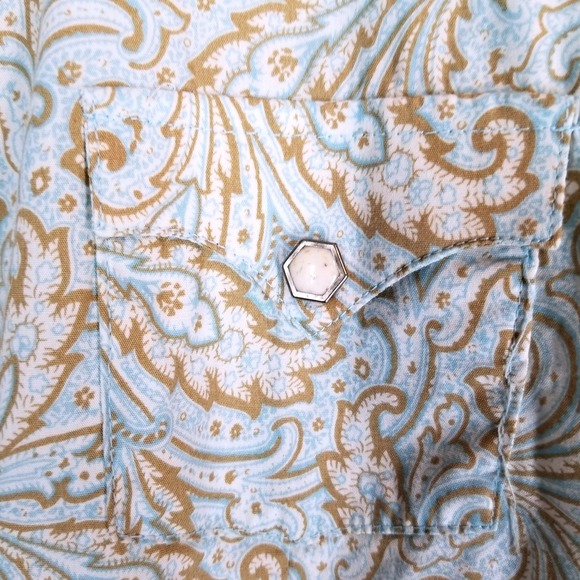 Rough Stock Women's XXL Western Pearl Snap Shirt Paisley Print Long Sleeve - Picture 9 of 13